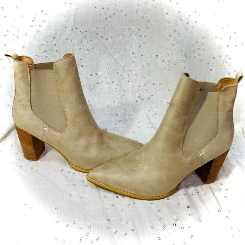 Mi.iM Esemee Boots - Block Heel Pointed Toe Slip-On SZ 10 - Picture 4 of 9